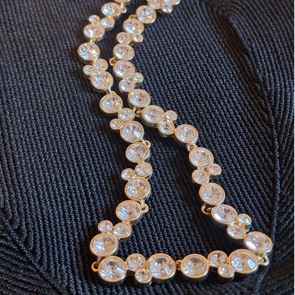 Banana Republic 18" Rhinestone Necklace Retro Glam Maximalist Modern Royal